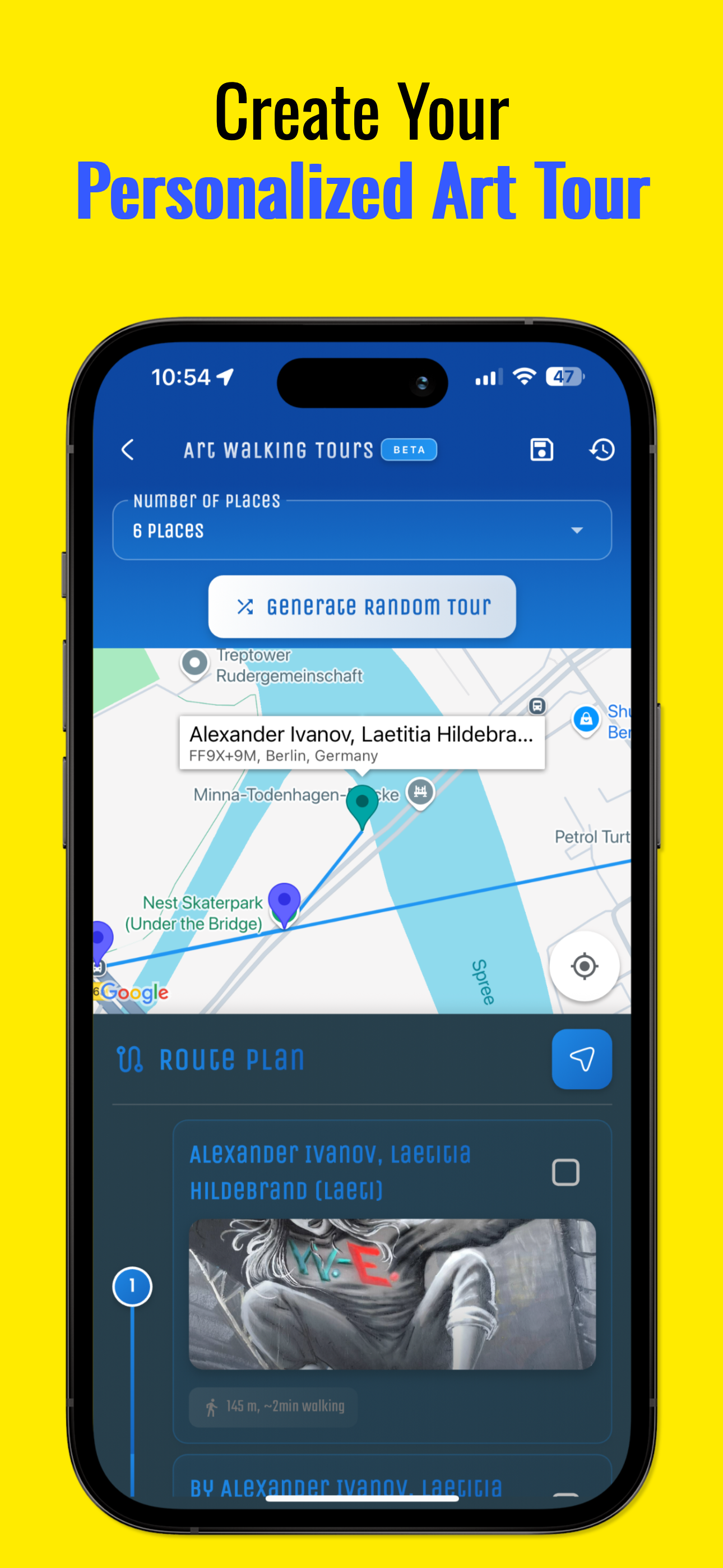 Berlin Artwalk app interface 4