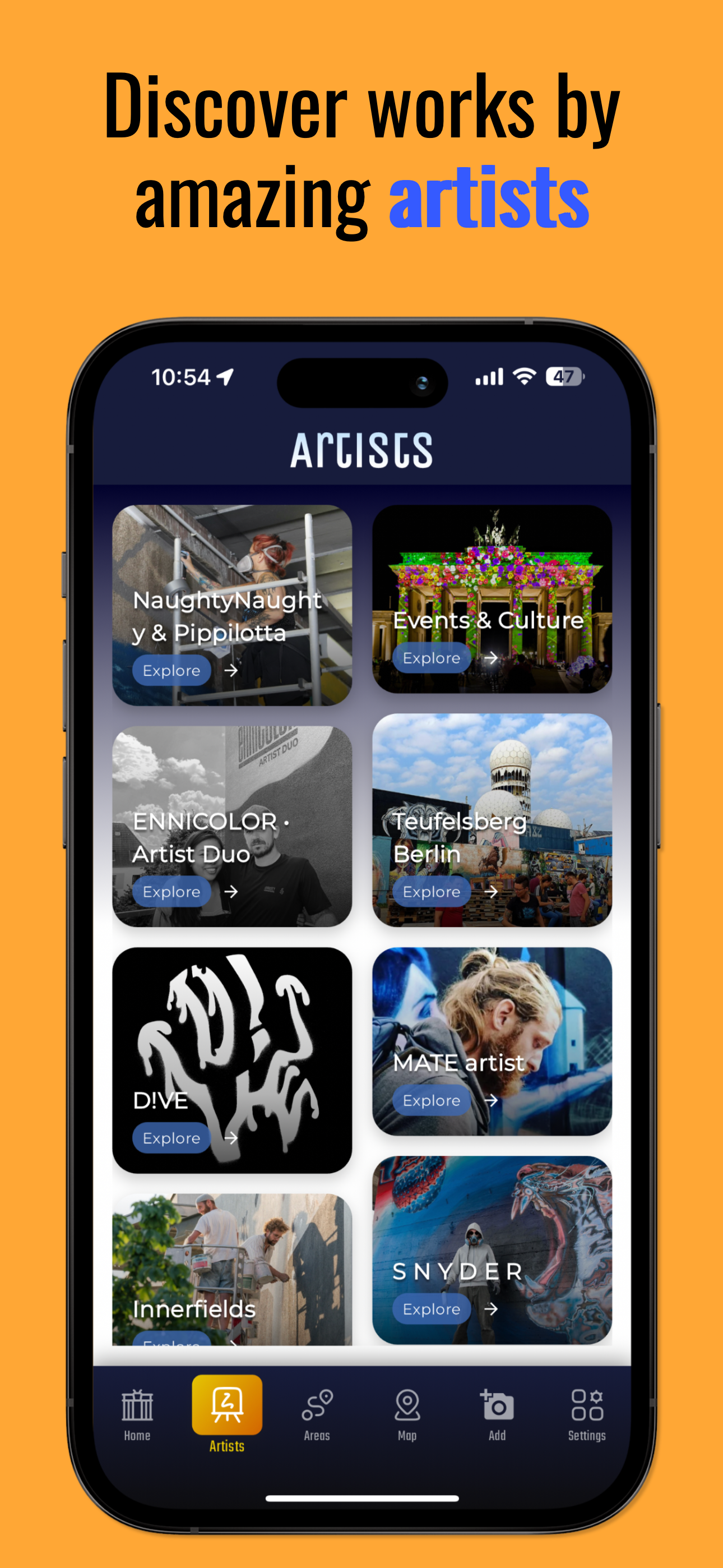 Berlin Artwalk app interface 5